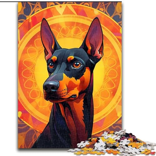 1000-teiliges Puzzle für Erwachsene mit Dobermann-Pinscher, aus Pappe, pädagogisches und unterhaltsames Indoor-Spiel für die Inneneinrichtung (Größe 26x38cm) von WGLINGX
