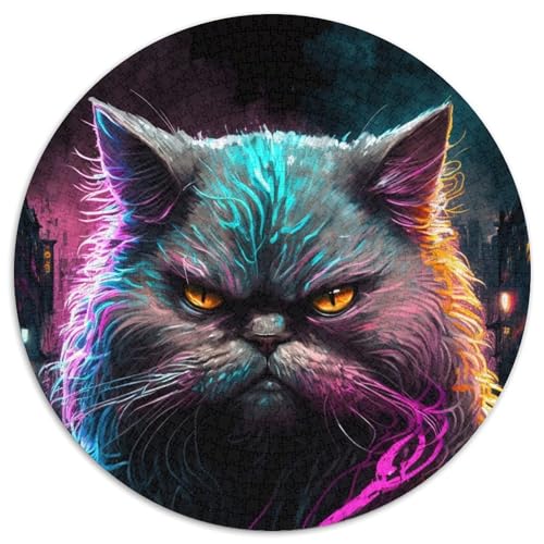 1000-teiliges Puzzle für Erwachsene mit Neon-Perserkatze. Anspruchsvolles Denkspiel für Teenager, unterhaltsames interaktives Spiel für die ganze Familie. 1000 Teile (67,5x67,5cm) von WGLINGX