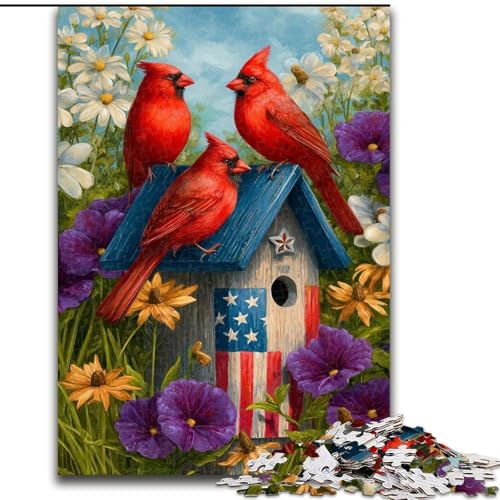 1000-teiliges Puzzle für Erwachsene mit Papageien und Hänflingen, Puzzles für Erwachsene, Heimdekoration und interaktives Familienspiel, (Größe 26x38cm) von WGLINGX