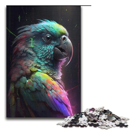 1000-teiliges Puzzle für Erwachsene und Teenager, Papageien-Puzzle für Papierpuzzle, Heimdekoration (Größe 38 x 26 cm) von WGLINGX