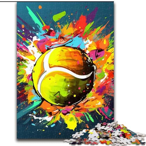 1000-teiliges Puzzle für Erwachsene. Bunte Tennis-Puzzles aus Pappe für Erwachsene. Anspruchsvolles DIY-Denkspiel, interaktives Familienspiel (Größe 26x38cm) von WGLINGX