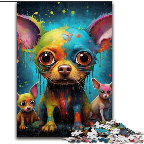 1000-teiliges Puzzle für Erwachsene. Buntes Art-Monster-Puzzle aus Pappe für Erwachsene. Anspruchsvolles DIY-Denkspiel, interaktives Familienspiel (Größe 26x38cm) von WGLINGX