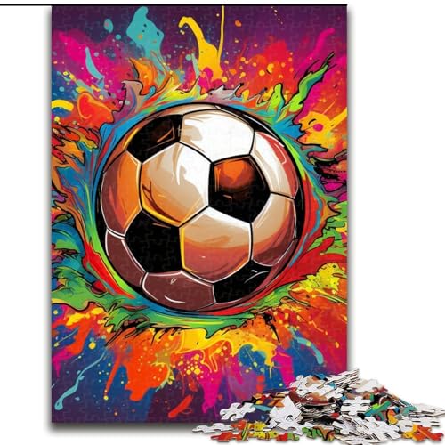 1000-teiliges Puzzle für Erwachsene. Buntes Fußball-Puzzle aus Pappe für Erwachsene. Anspruchsvolles Denkspiel für Teenager, perfekt als Heimdekoration oder Geschenk (Größe 26x38cm) von WGLINGX