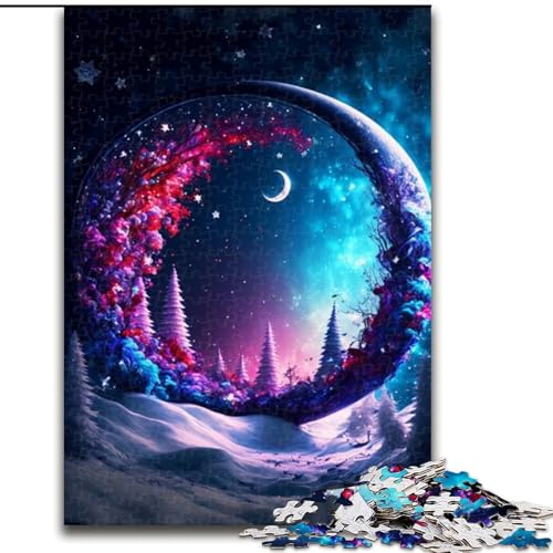 1000-teiliges Puzzle für Erwachsene. Der geheimnisvolle Mond. Holzpuzzle für Erwachsene. Anspruchsvolles DIY-Denkspiel, interaktive Familienaktivität (Größe 26x38cm) von WGLINGX