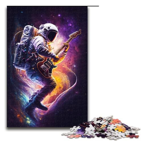 1000-teiliges Puzzle mit Astronautenmotiv, Holzpuzzle, pädagogisches Spielzeug zum Stressabbau, 50 x 75 cm von WGLINGX