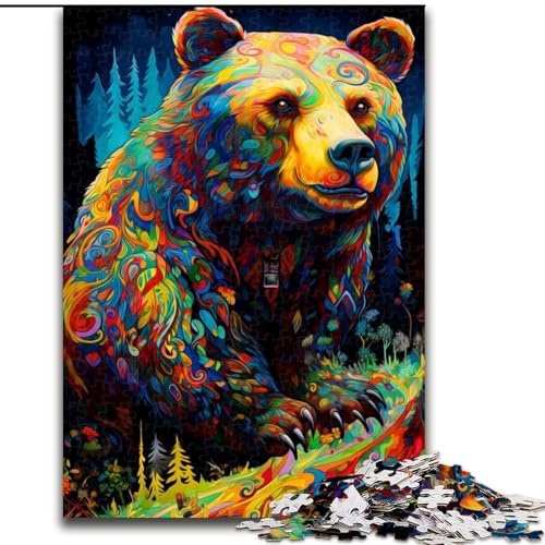 1000-teiliges Puzzle mit Bärenmotiv, Puzzle für den Familienspieleabend, herausforderndes und lohnendes visuelles Erlebnis (Größe 26x38cm) von WGLINGX