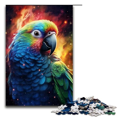 1000-teiliges Puzzle mit Buntem Papagei für Erwachsene und Teenager, Holzpuzzle, pädagogisches Spielzeug zum Stressabbau (Größe 50 x 75 cm) von WGLINGX