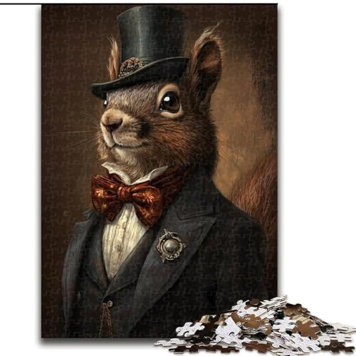 1000-teiliges Puzzle mit Eichhörnchen-Anzug, 1000 Teile für Erwachsene, anspruchsvolles Denkspiel für Teenager, perfekt als Heimdekoration oder Geschenk (Größe 26x38cm) von WGLINGX