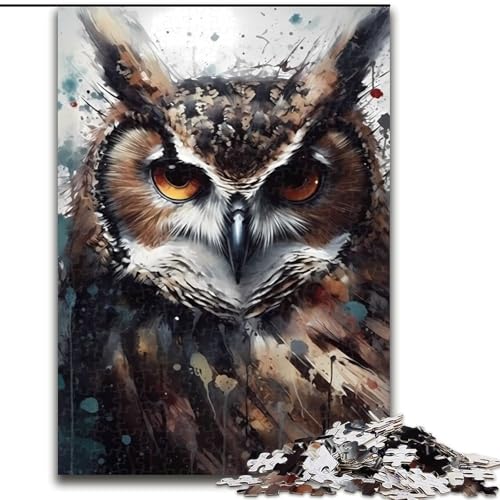1000-teiliges Puzzle mit Eulentieren, Holzpuzzle, ideal für Büro, Schlafzimmer, Wohnzimmerdekoration, Größe 50x75cm 1000-teiliges Puzzle mit Eulentieren, Holzpuzzle, ideal für Büro, Schlafzimmer, Wohnzimmerdekoration, Größe 50x75cm von WGLINGX