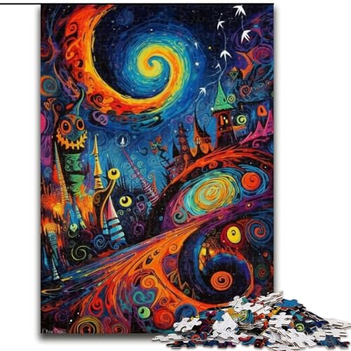 1000-teiliges Puzzle mit Fantasy-Poster, 1000-teiliges Puzzle mit interaktivem Familienspiel, Kinder ab 14 Jahren (Größe 26x38cm) von WGLINGX