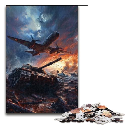 1000-teiliges Puzzle mit Flugzeugen und Panzern, Holzpuzzle, Lernspielzeug, Familienspiele, 50 x 75 cm 1000-teiliges Puzzle mit Flugzeugen und Panzern, Holzpuzzle, Lernspielzeug, Familienspiele, 50 x 75 cm von WGLINGX
