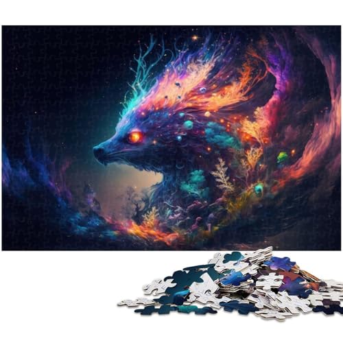 1000-teiliges Puzzle mit Geistertieren, Holzpuzzle, Familienunterhaltungsspielzeug (Größe 50 x 75 cm) von WGLINGX