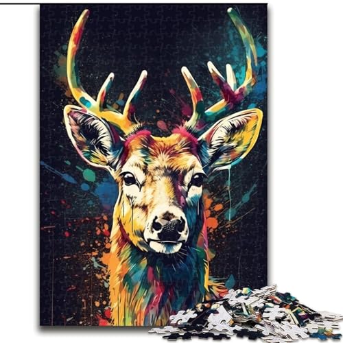 1000-teiliges Puzzle mit Hirschmotiv, süßes Holzpuzzle, ideal für Büro, Schlafzimmer, Wohnzimmerdekoration, Größe 26x38cm 1000-teiliges Puzzle mit Hirschmotiv, süßes Holzpuzzle, ideal für Büro, Schlafzimmer, Wohnzimmerdekoration, Größe 26x38cm von WGLINGX