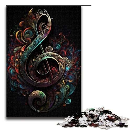 1000-teiliges Puzzle mit Kunstnoten, für Erwachsene, Holzpuzzle, Heimdekoration, 50 x 75 cm 1000-teiliges Puzzle mit Kunstnoten, für Erwachsene, Holzpuzzle, Heimdekoration, 50 x 75 cm von WGLINGX