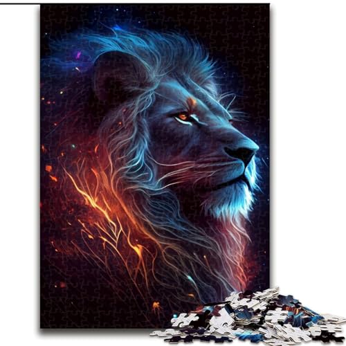 1000-teiliges Puzzle mit Löwengesicht, Puzzle 1000 Teile für Erwachsene, Lernspiele, schöne Dekoration (Größe 26x38cm) von WGLINGX