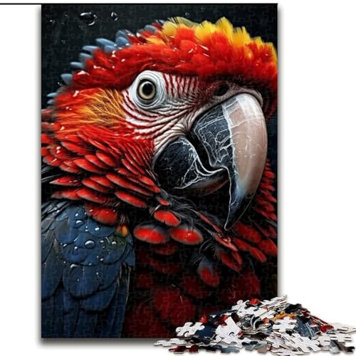 1000-teiliges Puzzle mit Papageien-Kunstmotiv für Erwachsene. Entspannende Unterhaltung, Heimdekoration (Größe 38x26cm) von WGLINGX