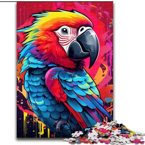 1000-teiliges Puzzle mit Papageienmotiv, aus Pappe, anspruchsvolles Denkspiel zum Selbermachen, interaktive Familienaktivität (Größe 26x38cm) von WGLINGX