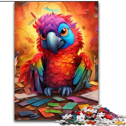 1000-teiliges Puzzle mit Papageienmotiv für Erwachsene, 1000 Teile, Heimdekoration, Familienspaß, ab 14 Jahren (Größe 50x75cm) von WGLINGX