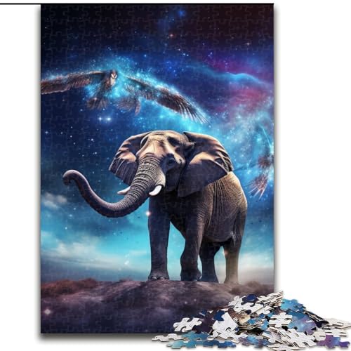 1000-teiliges Puzzle mit Stern-Tier-Elefant, Papppuzzle, Geburtstage, Weihnachten, Halloween, Erntedankfest, Ostern (Größe 26x38cm) von WGLINGX