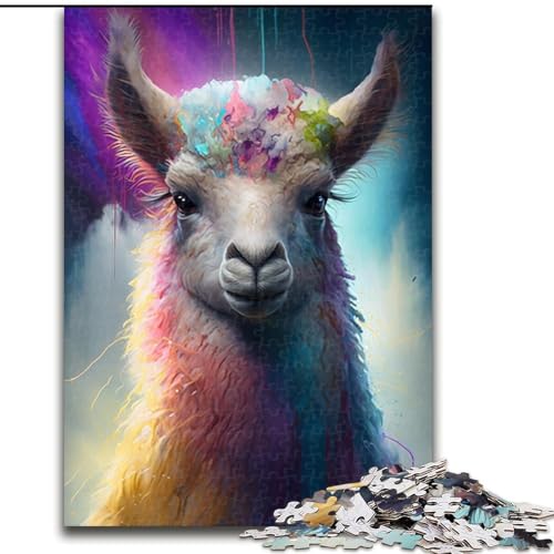 1000-teiliges Puzzle mit Tiermotiv, Alpaka-Malerei, 1000 Teile, Familieninteraktion und Gehirntraining, Familienaktivitäts-Herausforderung (Größe 50x75cm) von WGLINGX