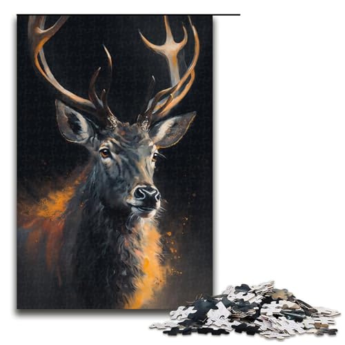 1000-teiliges Puzzle mit Tiermotiv, Hirsch, Holzpuzzle, Lernspielzeug, Familienspiele, 50 x 75 cm 1000-teiliges Puzzle mit Tiermotiv, Hirsch, Holzpuzzle, Lernspielzeug, Familienspiele, 50 x 75 cm von WGLINGX