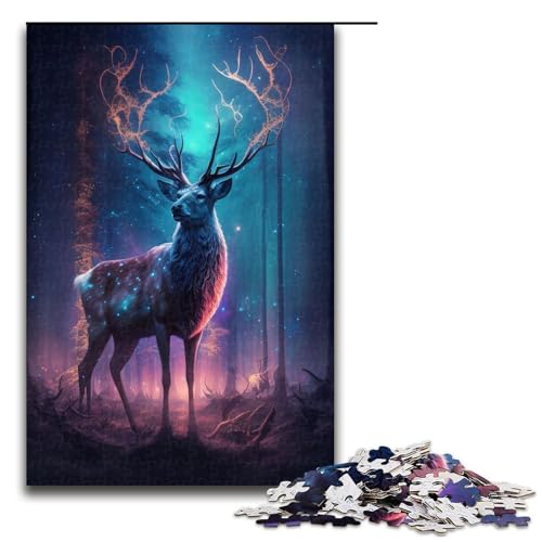 1000-teiliges Puzzle mit Tiermotiv, Hirsch, Holzpuzzle, Lernspielzeug, Familienspiele, 50 x 75 cm 1000-teiliges Puzzle mit Tiermotiv, Hirsch, Holzpuzzle, Lernspielzeug, Familienspiele, 50 x 75 cm von WGLINGX