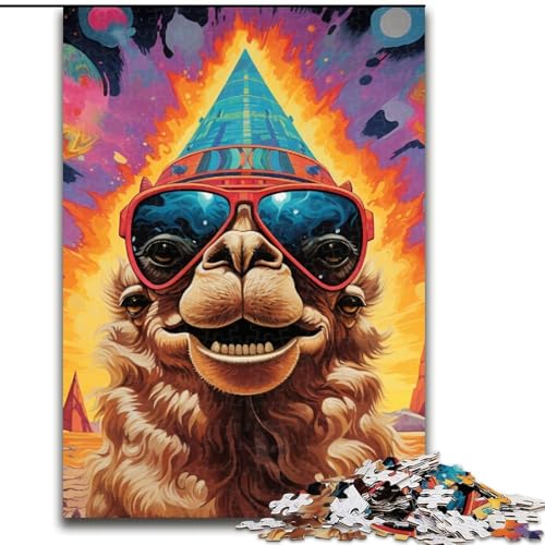 1000-teiliges Puzzle mit Tiermotiven, Alpaka, Holzpuzzle, Geburtstage, Weihnachten, Halloween, Erntedankfest, Ostern (Größe 50x75cm) von WGLINGX