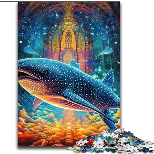 1000-teiliges Puzzle mit Tiermotiven, Bunte Wale, Papppuzzle, Geburtstage, Weihnachten, Halloween, Erntedankfest, Ostern (Größe 26x38cm) von WGLINGX