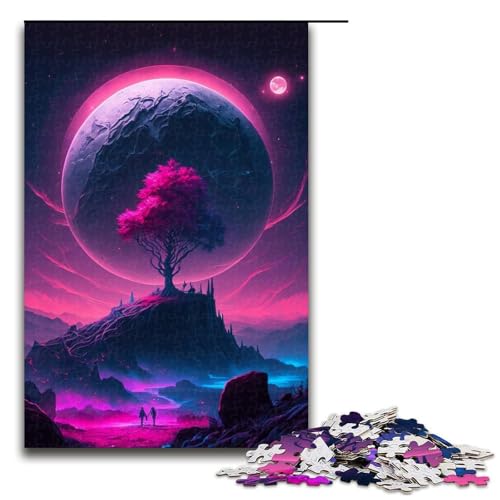 1000-teiliges Puzzle mit außerirdischer Planetenlandschaft, Holzpuzzle, pädagogisches Spielzeug zum Stressabbau, 50 x 75 cm von WGLINGX