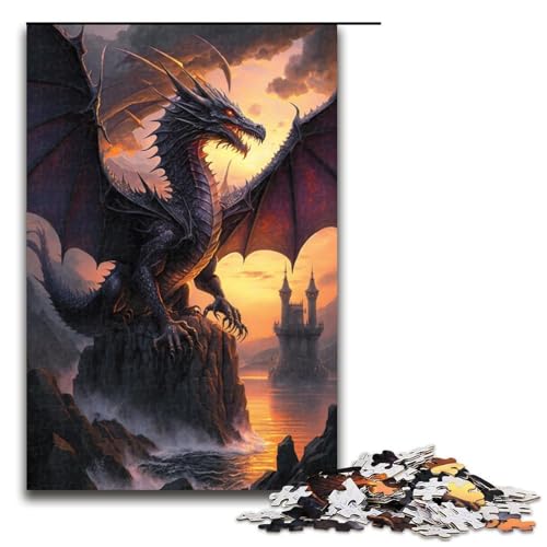 1000-teiliges Puzzle mit fliegendem Drachen für Erwachsene. EIN Kunstwerk für Teenager ab 14 Jahren (Größe 50 x 75 cm) von WGLINGX