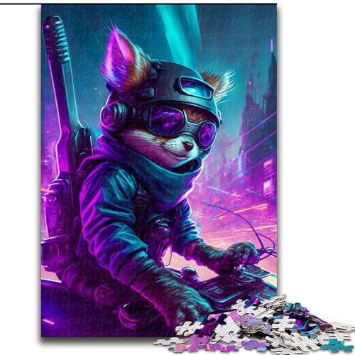 1000-teiliges Puzzle mit süßem Streifenhörnchen, 1000 Teile, anspruchsvolles Denkspiel für Teenager und Familien, Größe 50x75cm von WGLINGX