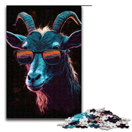 1000-teiliges Puzzle von Goatwave für Erwachsene, Holzpuzzle, Lernspiel (Größe 50 x 75 cm) von WGLINGX