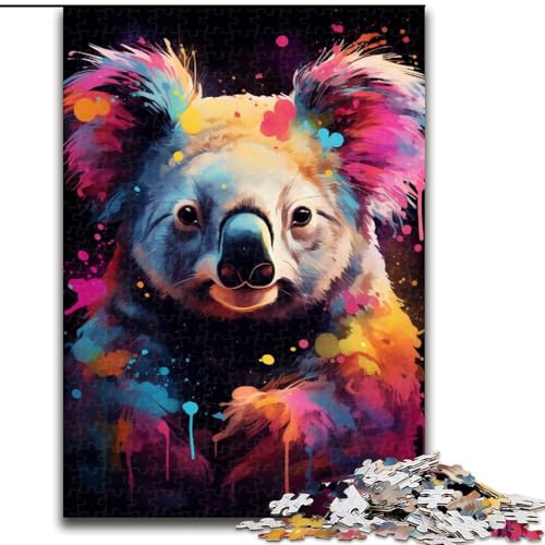 1000-teiliges Puzzle zum Ausmalen, Koala-Puzzle, anspruchsvolles interaktives Familienspiel, Heimdekoration zum Selbermachen, anspruchsvolles Denksportgeschenk (Größe 50x75cm) von WGLINGX