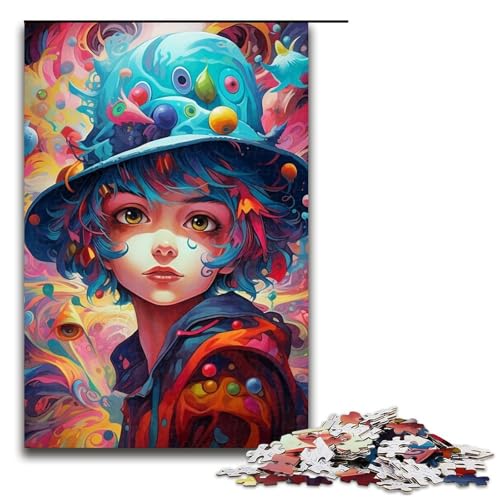 1000-teiliges Puzzlespiel, Farbe, Anime-Junge, Puzzles für Erwachsene, Holzpuzzles, anspruchsvolles Spiel, 19,69 x 29,53 Zoll von WGLINGX