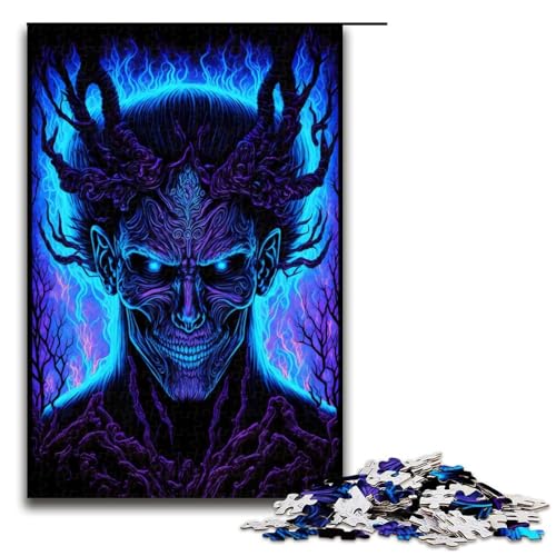 1000-teiliges Puzzlespiel „Böser Dämon“, Puzzle für Erwachsene, Holzpuzzles, tolles Geschenk für Erwachsene (Größe 50 x 75 cm) von WGLINGX