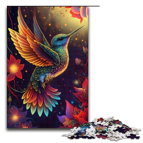 1000-teiliges Puzzlespiel „Kolibri“, Holzpuzzle, Familiendekoration (Größe 50 x 75 cm) von WGLINGX