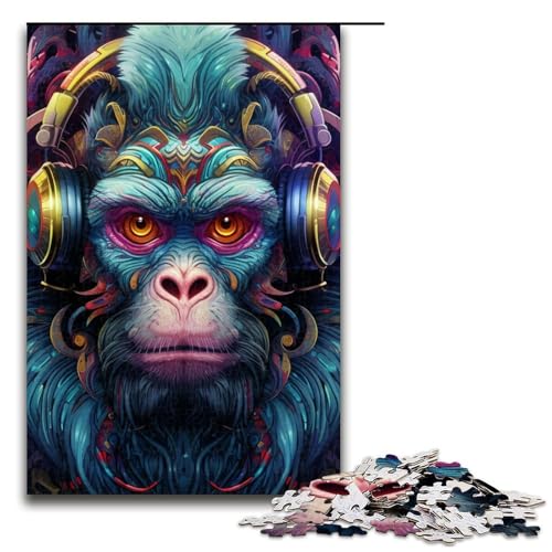1000-teiliges Puzzlespiel mit Tieraffen für Erwachsene, Holzpuzzle, Lernspiel, Herausforderungsspielzeug, 75 x 50 cm 1000-teiliges Puzzlespiel mit Tieraffen für Erwachsene, Holzpuzzle, Lernspiel, Herausforderungsspielzeug, 75 x 50 cm von WGLINGX