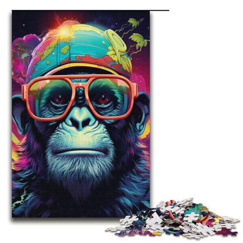 1000-teiliges Schimpansen-Puzzle für Erwachsene, Kartonpuzzle, Lernspiel, 14,96 x 10,24 Zoll 1000-teiliges Schimpansen-Puzzle für Erwachsene, Kartonpuzzle, Lernspiel, 14,96 x 10,24 Zoll von WGLINGX
