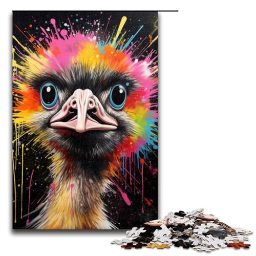 1000-teiliges Straußen-Puzzle für Erwachsene, Holzpuzzle, Lernspielzeug, 50 x 75 cm von WGLINGX