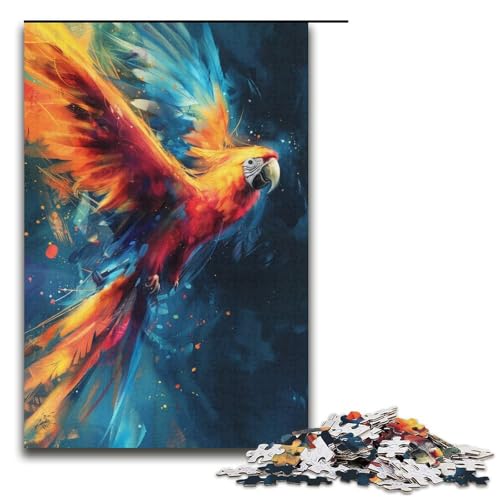 1000-teiliges Tierpapageien-Puzzle für Erwachsene, Lernpuzzle für Jugendliche ab 14 Jahren, 38 x 26 cm von WGLINGX