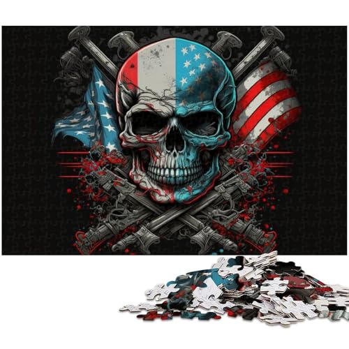 1000-teiliges Totenkopf-Puzzle für Erwachsene. EIN Kunstwerk für Teenager ab 14 Jahren (Größe 38 x 26 cm) von WGLINGX