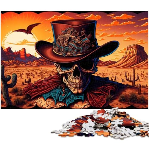 1000-teiliges Wüstenskelett-Puzzle für Erwachsene. EIN Kunstwerk für Teenager ab 14 Jahren (Größe 38 x 26 cm) von WGLINGX
