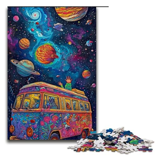 1000-teiliges buntes Trucks-Puzzle für Erwachsene, Lernpuzzle, Geburtstagsgeschenk für Teenager ab 14 Jahren (Größe 50 x 75 cm) von WGLINGX