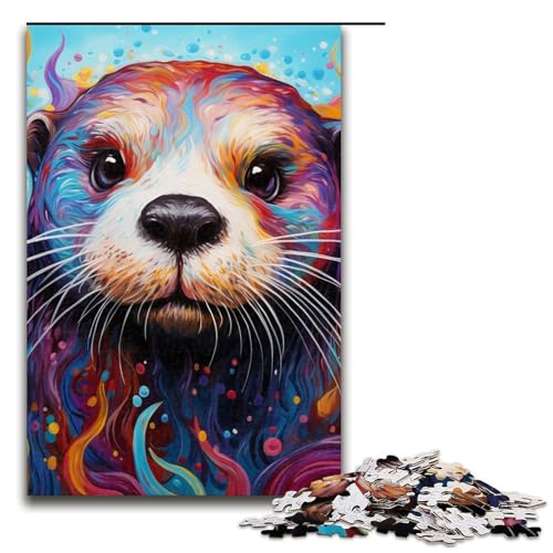 1000-teiliges farbiges Otter-Puzzle für Erwachsene. EIN Kunstwerk für Teenager ab 14 Jahren. 19,69 x 29,53 Zoll von WGLINGX