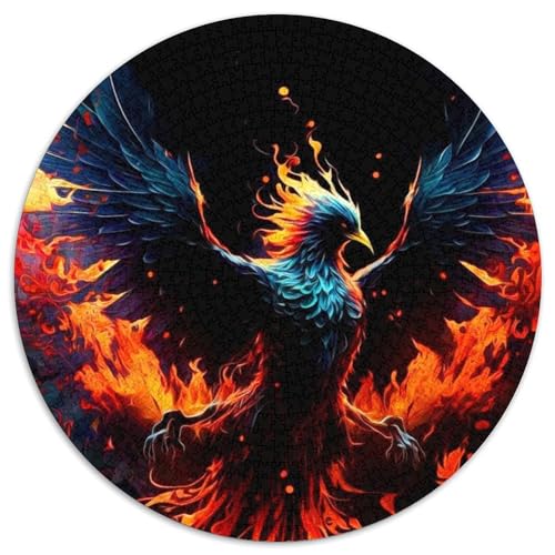 1000-teiliges rundes Puzzle, Phoenix-Papierpuzzle für Teenager, Familien-Lernspiele, Heimdekoration, Geschenk (67,5x67,5cm) von WGLINGX
