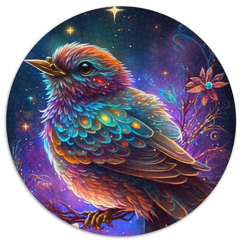 1000-teiliges rundes Puzzle für Erwachsene, Kunstvogel, Kartonpuzzle für Jugendliche ab 14 Jahren, Heimdekoration (67,5x67,5cm) von WGLINGX