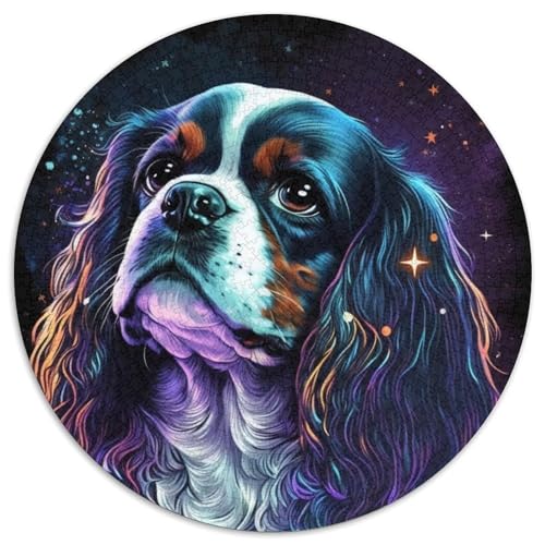 1000-teiliges rundes Puzzle für Erwachsene, magischer Hund, Papppuzzle für Jugendliche ab 14 Jahren, Heimdekoration (67,5x67,5cm) von WGLINGX