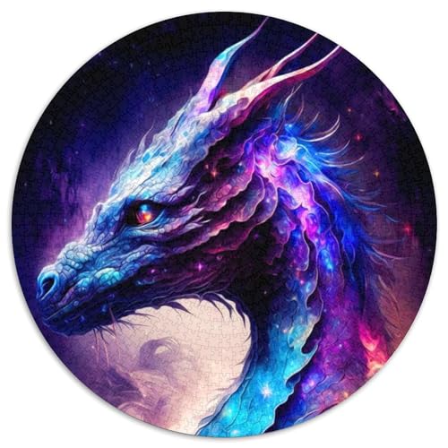 1000-teiliges rundes Puzzle mit Drachenmotiv, Papierpuzzle für Teenager, Familien-Lernspiele, Heimdekoration, Geschenk (67,5x67,5cm) von WGLINGX