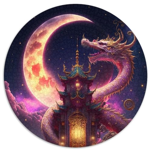 1000-teiliges rundes Puzzle mit Drachenmotiv, schwierige japanische Puzzles für Erwachsene, anspruchsvolles Denkspiel, Spieleabend mit der Familie (67,5x67,5cm) von WGLINGX