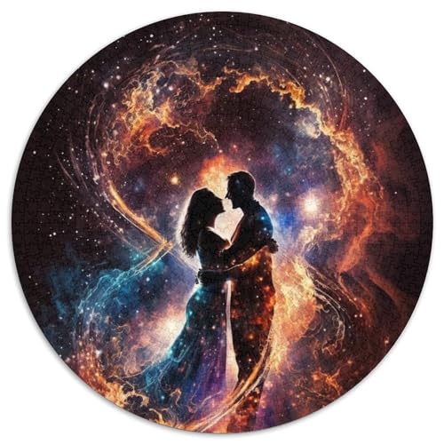 1000-teiliges rundes Puzzle mit Löwenmotiv, Papierpuzzle für Teenager, Familien-Lernspiele, Heimdekoration, Geschenk (67,5x67,5cm) von WGLINGX